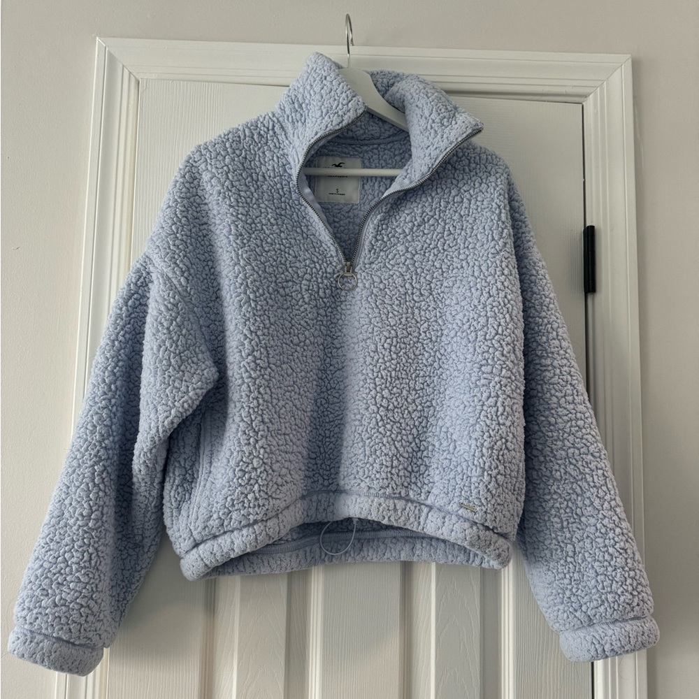 Like new Hollister Cozy Blue Sherpa Jacket